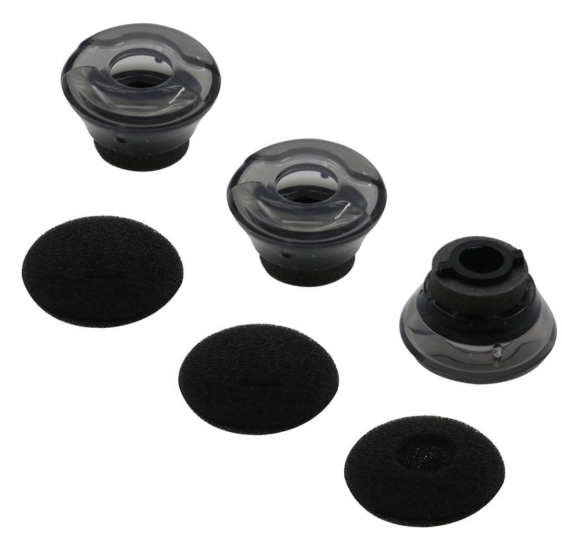 ALXCD Gel Eartips for Voyager 5200 Headset, S/M/L 3 Pcs Soft Gel Ear Tips & 3 Pcs Foam Cover Tips, Fit for Headset Voyager 5200 (Black/Red-S) - Image 1